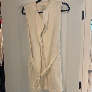 Elevenses Cream Textured Vest with Belt